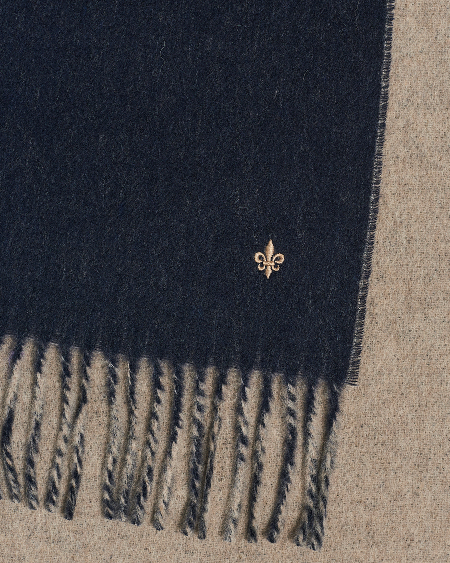 Herren | Morris Double Face Wool Scarf Navy | Morris | Double Face Wool Scarf Navy