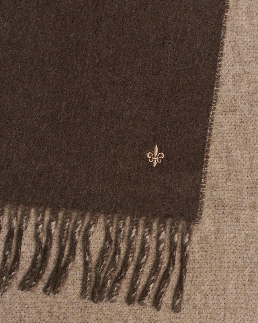 Herren | Morris Double Face Wool Scarf Brown | Morris | Double Face Wool Scarf Brown