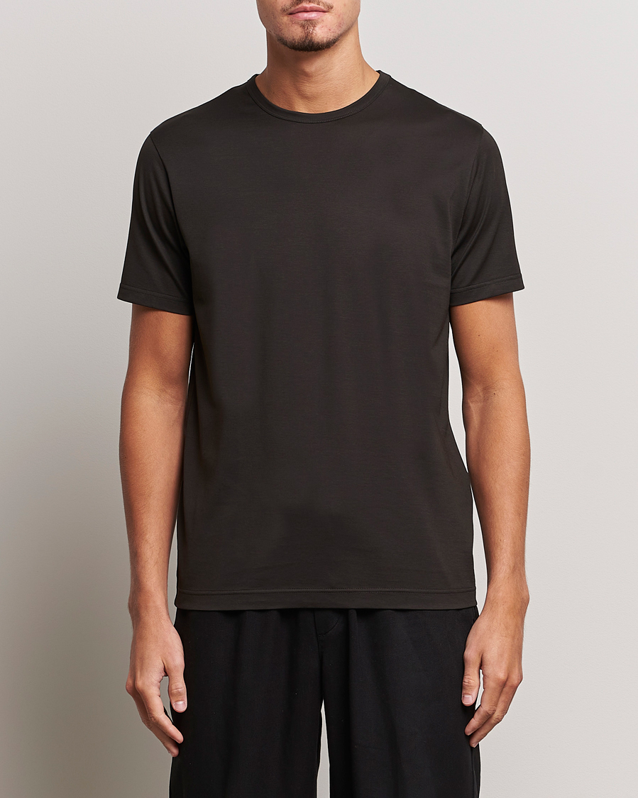 Herren |  | Sunspel | Crew Neck Cotton Tee Coffee
