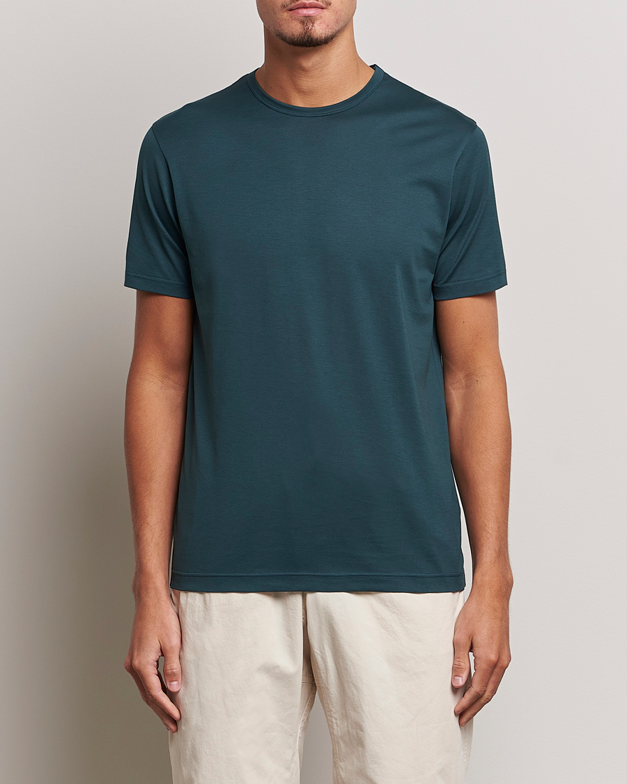 Herren | Kleidung | Sunspel | Crew Neck Cotton Tee Peacock