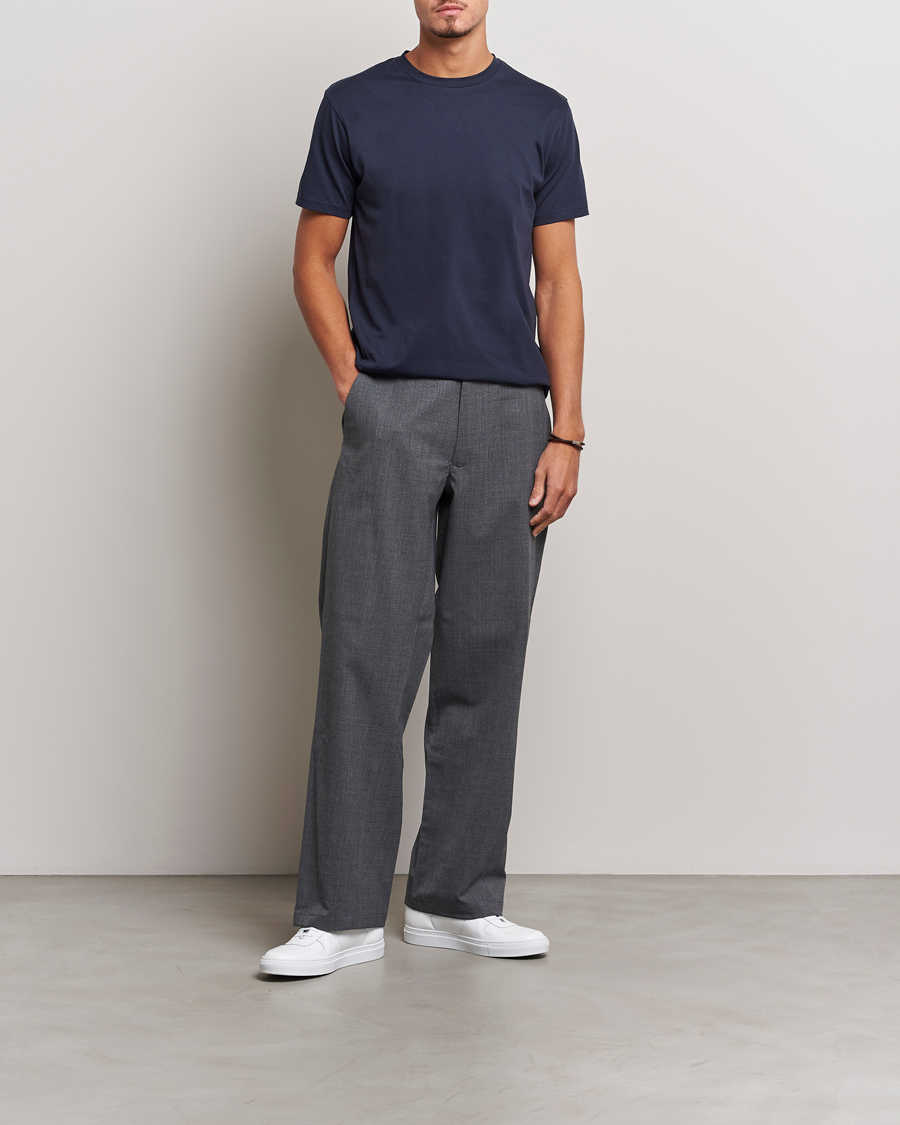 Herren | T-Shirts | Sunspel | Riviera Midweight T-Shirt Navy