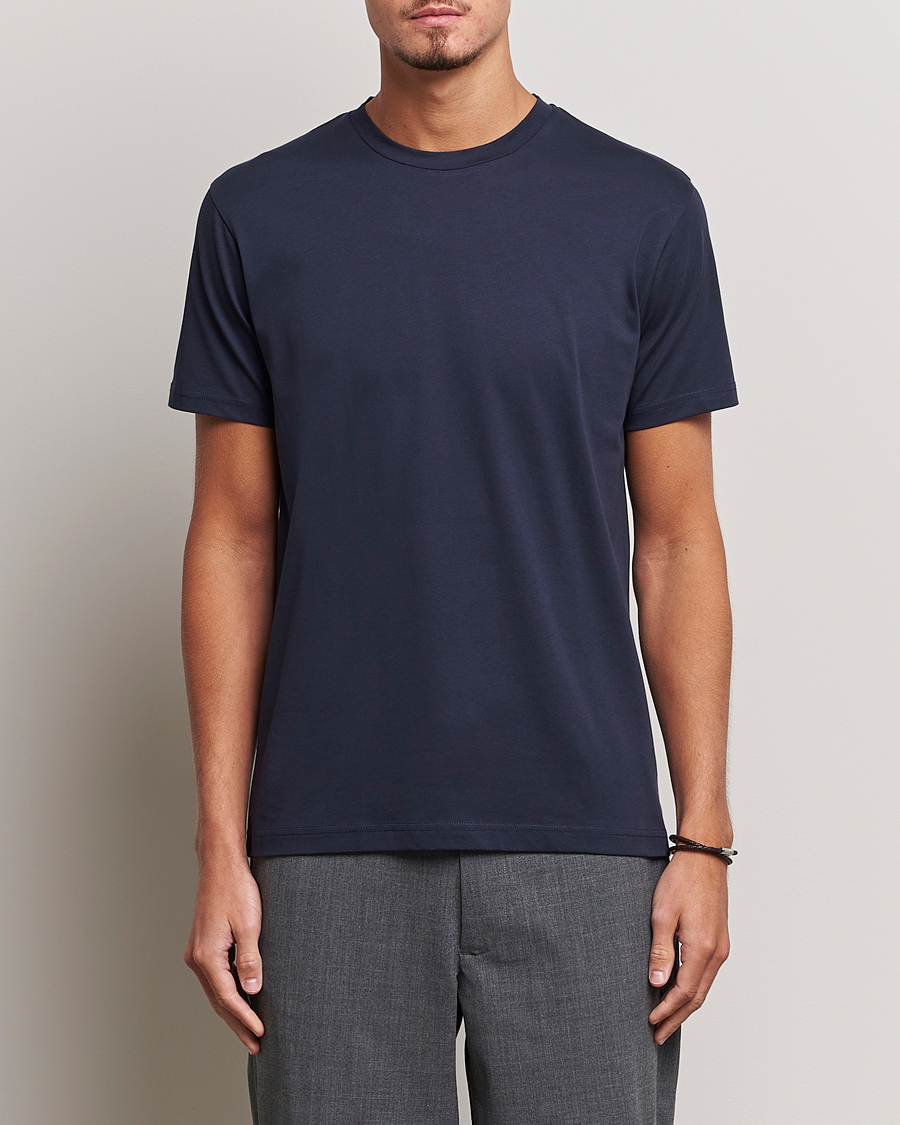 Herren | T-Shirts | Sunspel | Riviera Midweight Tee Navy