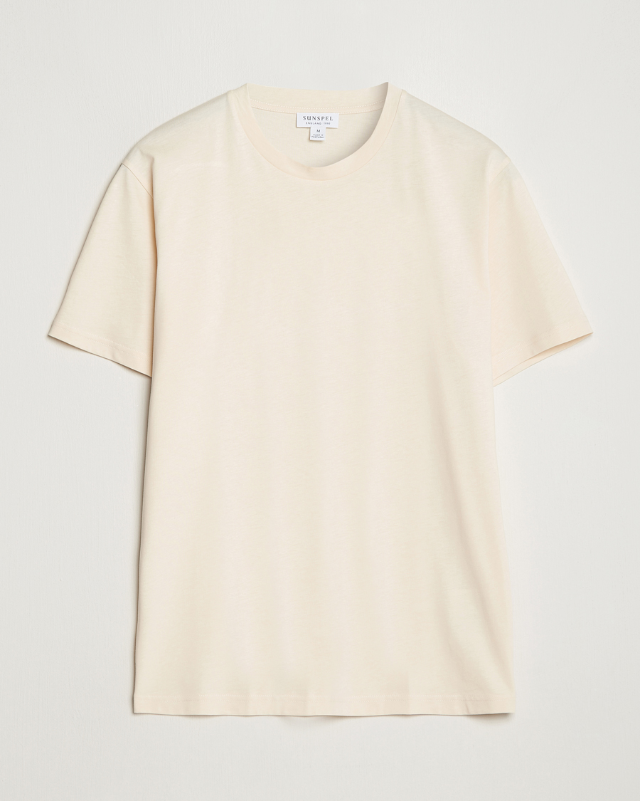 Herren | Kurzarm T-Shirt | Sunspel | Riviera Organic Tee Undyed