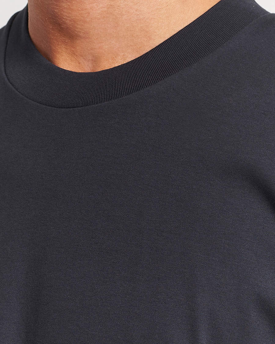Herren | T-Shirts | Sunspel | Heavyweight Mock Neck T-Shirt Black