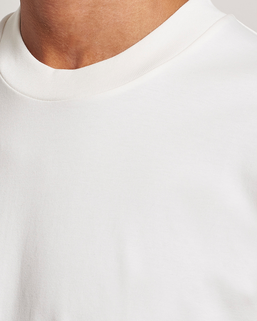 Herren | T-Shirts | Sunspel | Heavyweight Mock Neck T-Shirt Ecru