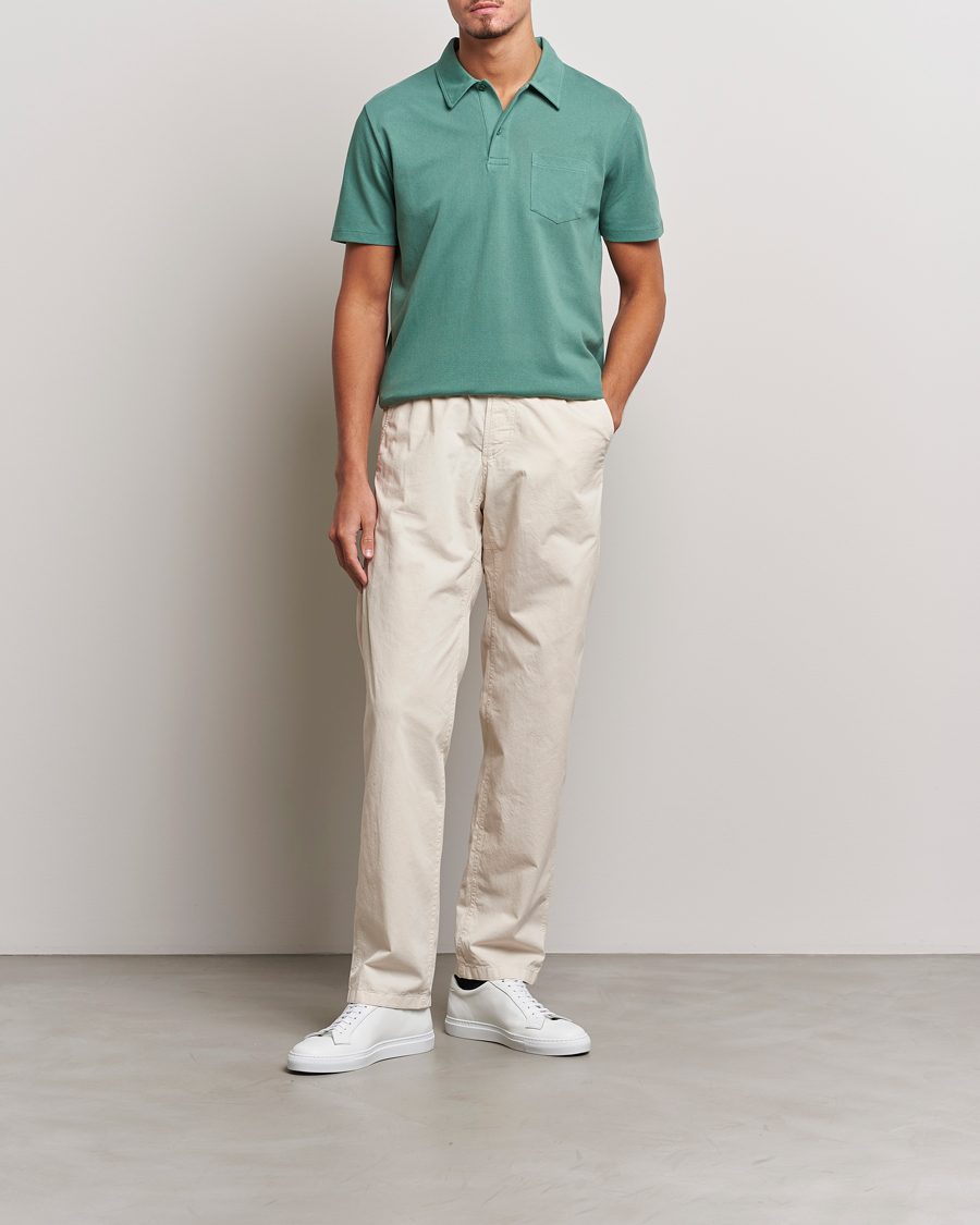 Herren | Poloshirts | Sunspel | Riviera Polo Shirt Light Pine