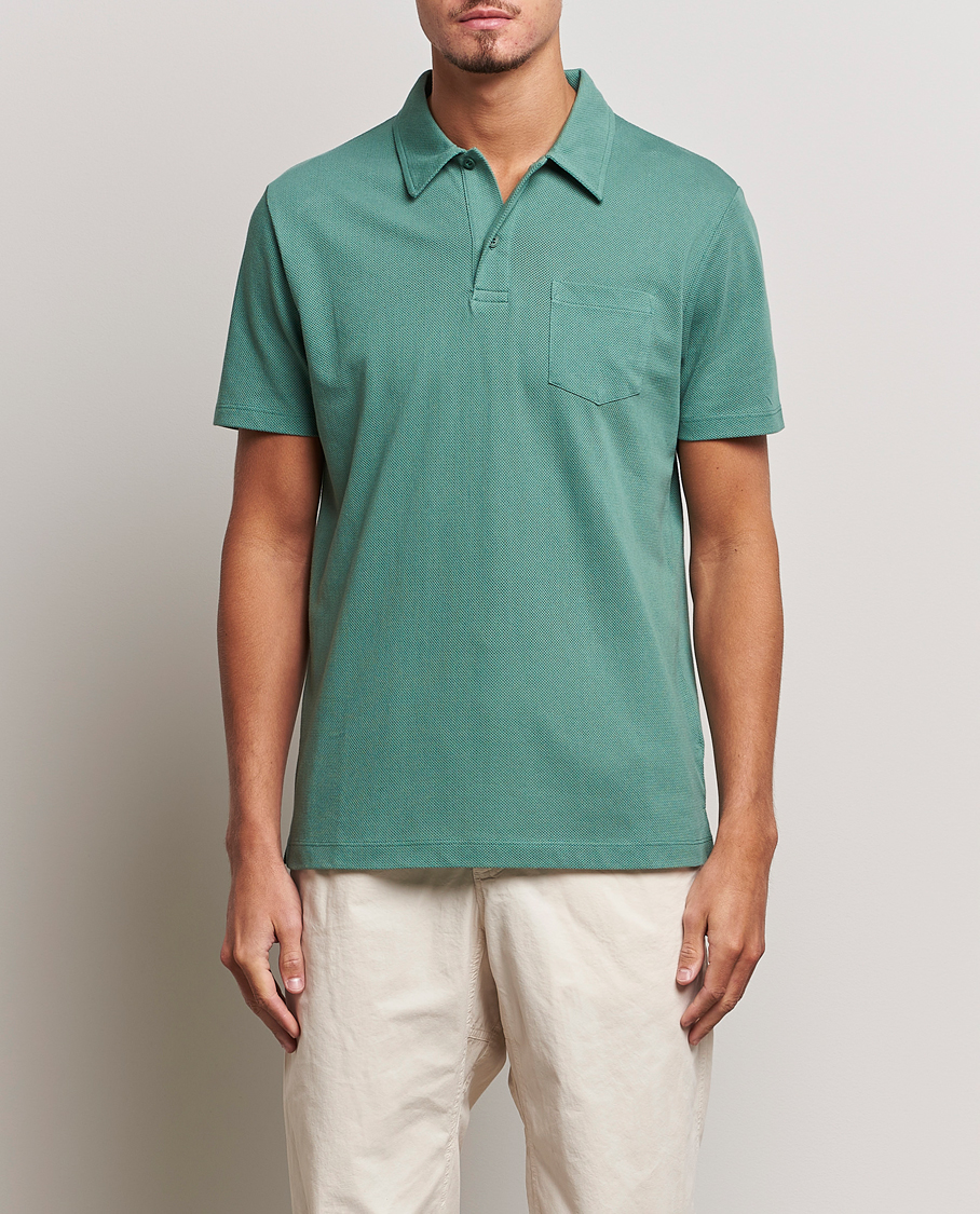 Herren |  | Sunspel | Riviera Polo Shirt Light Pine