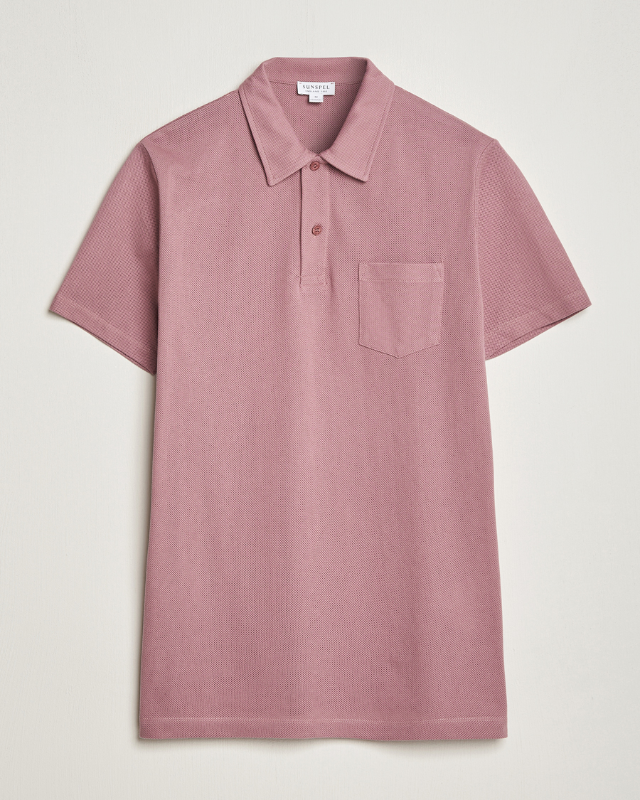 Herren | Sunspel | Sunspel | Riviera Polo Shirt Vintage Pink