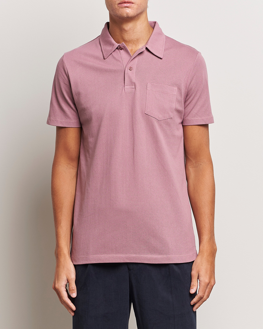 Herren | Kurzarm-Poloshirts | Sunspel | Riviera Polo Shirt Vintage Pink