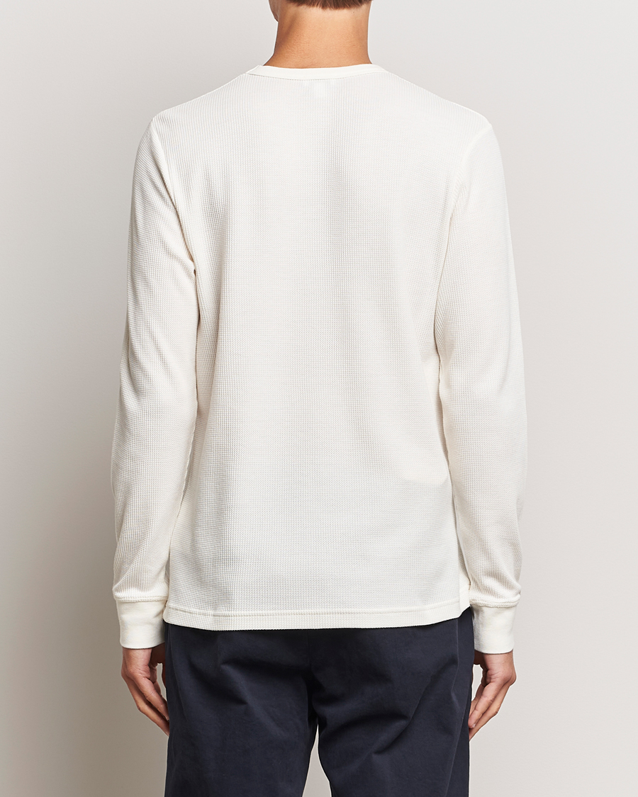Herren | T-Shirts | Sunspel | Long Sleeve Waffle T-Shirt Ecru