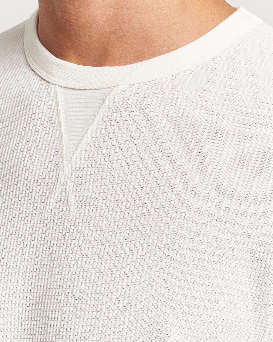 Herren | T-Shirts | Sunspel | Long Sleeve Waffle T-Shirt Ecru