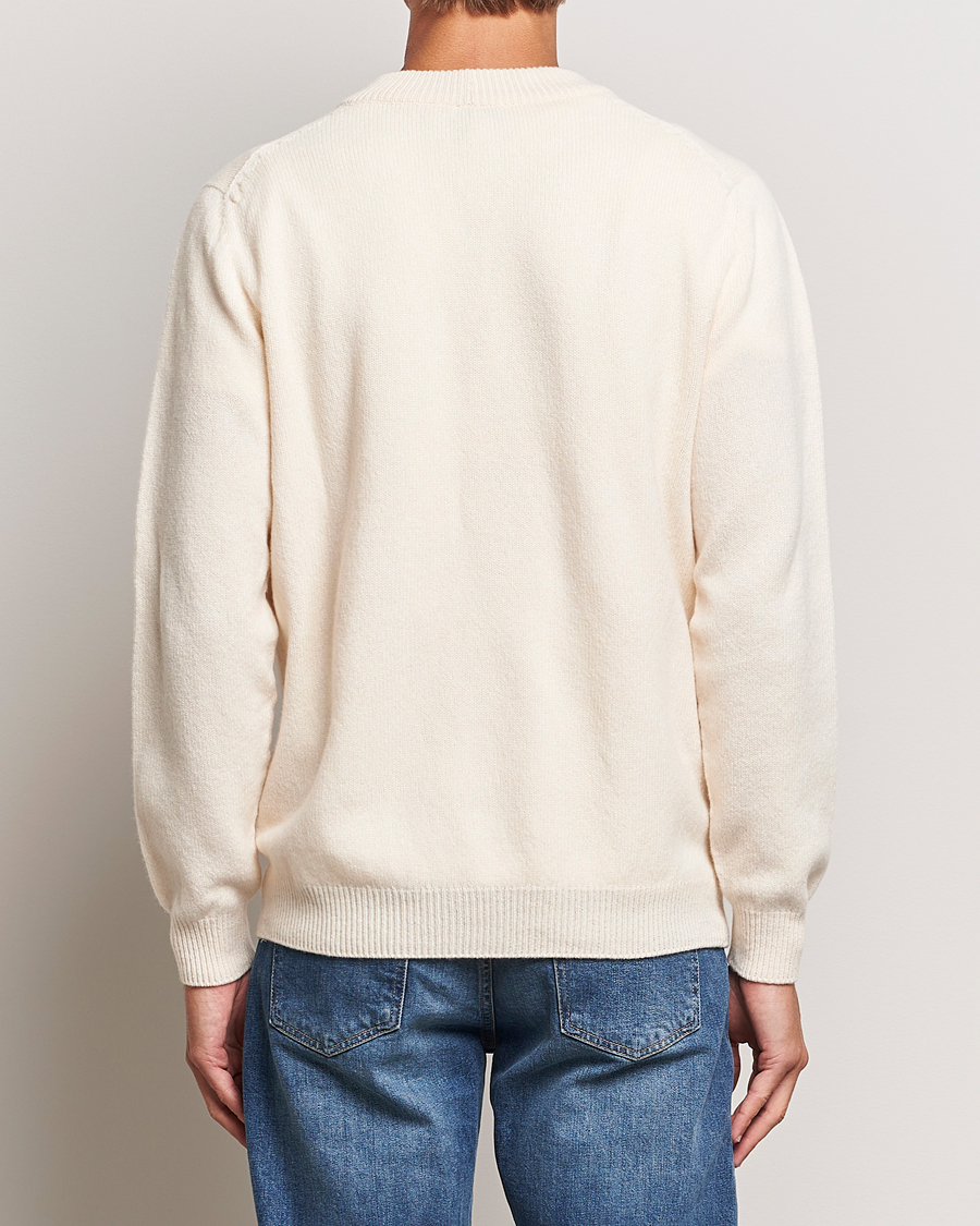 Herren | Pullover | Sunspel | Lambswool Cardigan Ecru