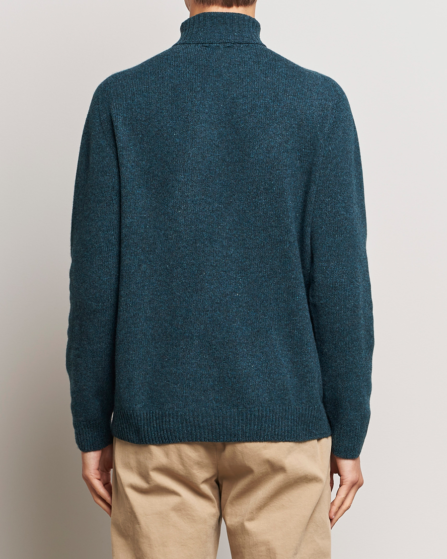Herren | Pullover | Sunspel | Lambswool Rollneck Peacock