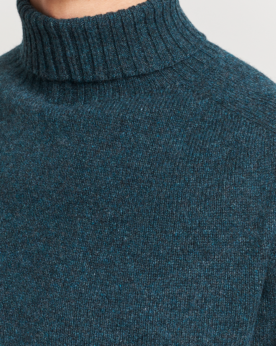 Herren | Pullover | Sunspel | Lambswool Rollneck Peacock