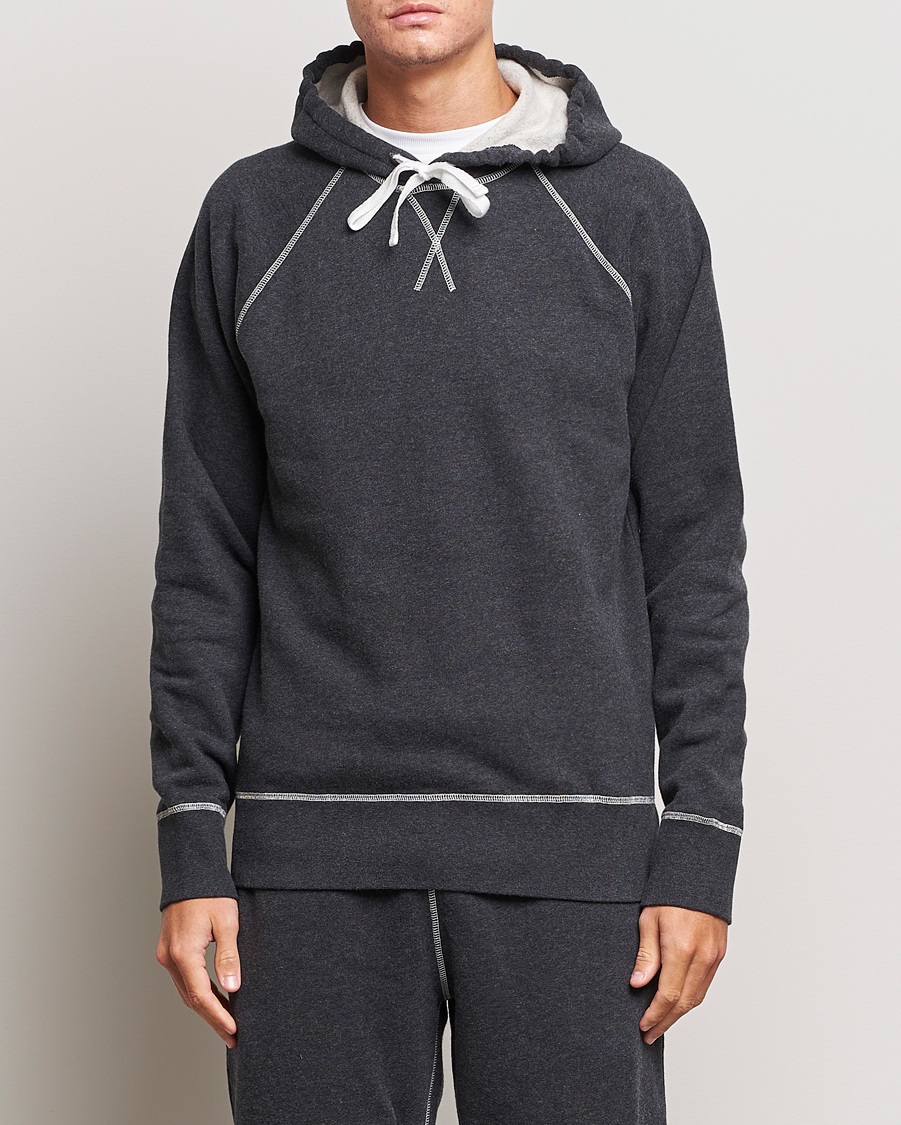 Herren |  | Sunspel | Fleeceback Hoodie Charcoal Melange