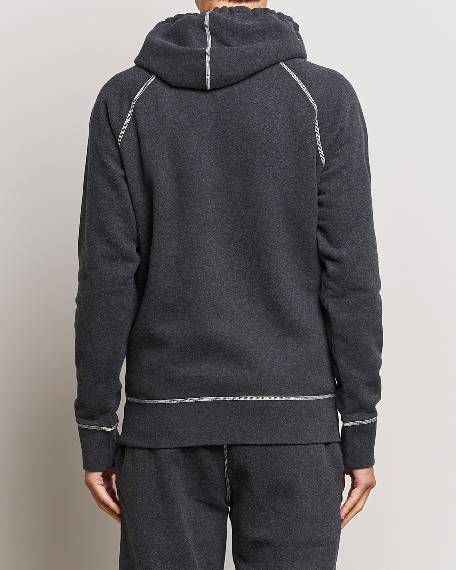 Herren | Pullover | Sunspel | Fleeceback Hoodie Charcoal Melange
