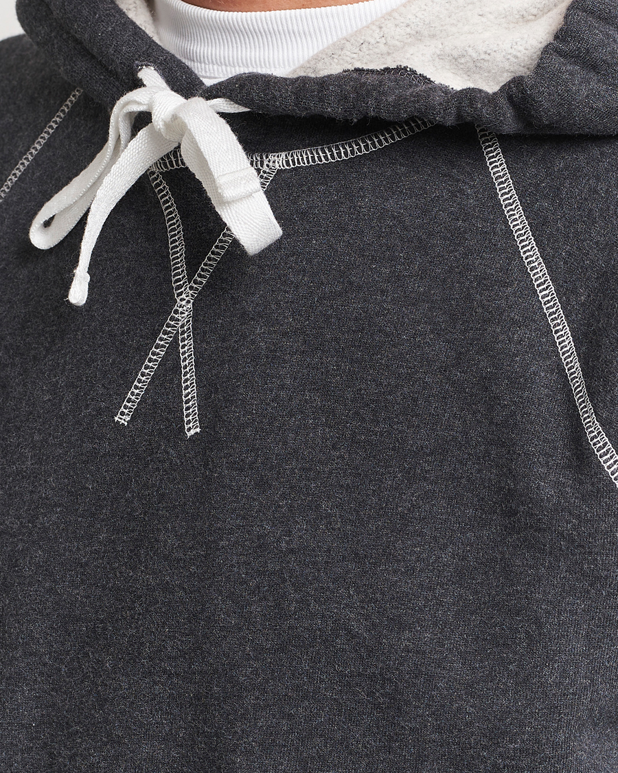 Herren | Pullover | Sunspel | Fleeceback Hoodie Charcoal Melange