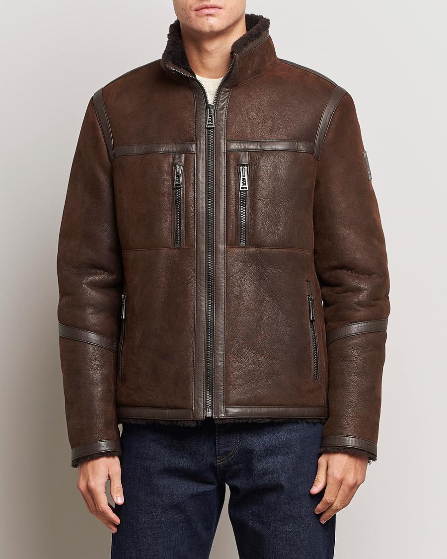 Herren | Belstaff | Belstaff | Tundra Sherling Leather Jacket Earth Brown