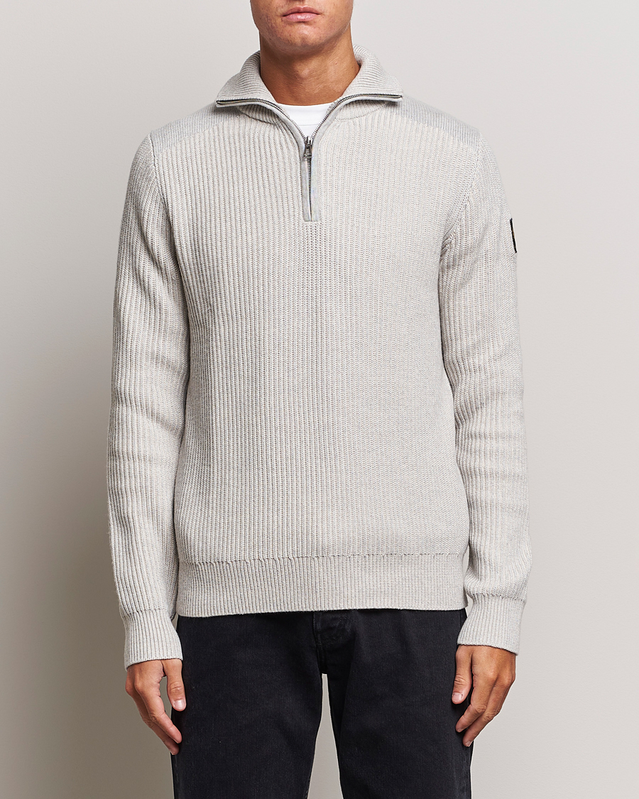 Herren |  | Belstaff | Stanley Quarter Zip Jumper Old Silver