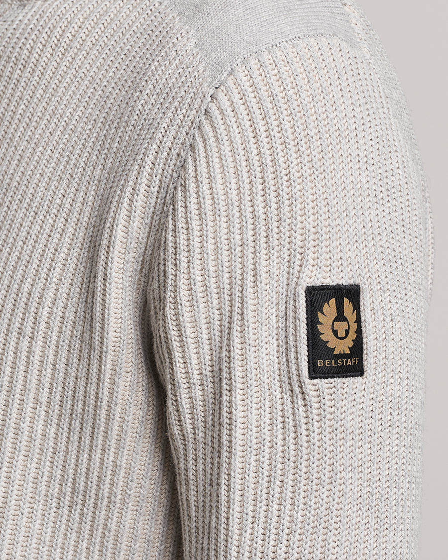 Herren | Pullover | Belstaff | Stanley Quarter Zip Jumper Old Silver