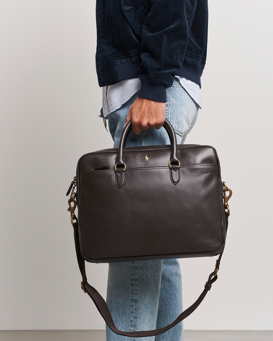 Herren |  | Polo Ralph Lauren | Leather Commuter Bag  Dark Brown