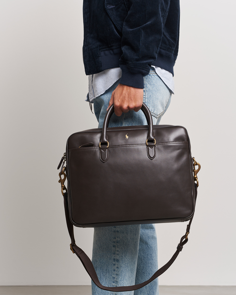 Herren | Taschen | Polo Ralph Lauren | Leather Commuter Bag Dark Brown