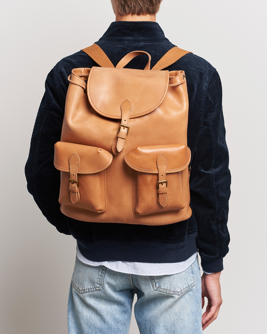 Herren |  | Polo Ralph Lauren | Heritage Leather Backpack Tan