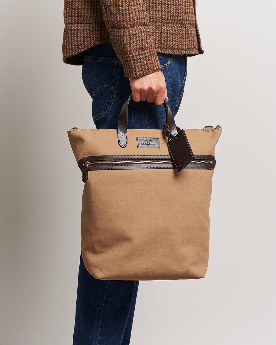 Herren |  | Polo Ralph Lauren | Canvas Tote Bag  Tan/Dark Brown
