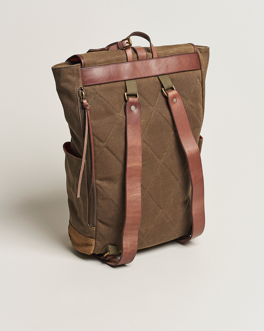 Herren |  | Polo Ralph Lauren | Zip Top Oil Cloth Backpack Olive