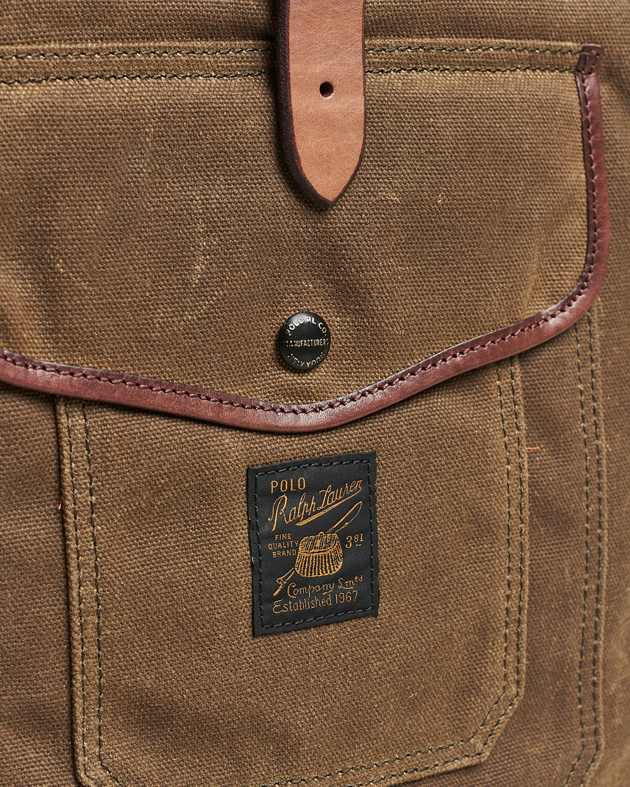 Herren | Polo Ralph Lauren Zip Top Oil Cloth Backpack Olive | Polo Ralph Lauren | Zip Top Oil Cloth Backpack Olive