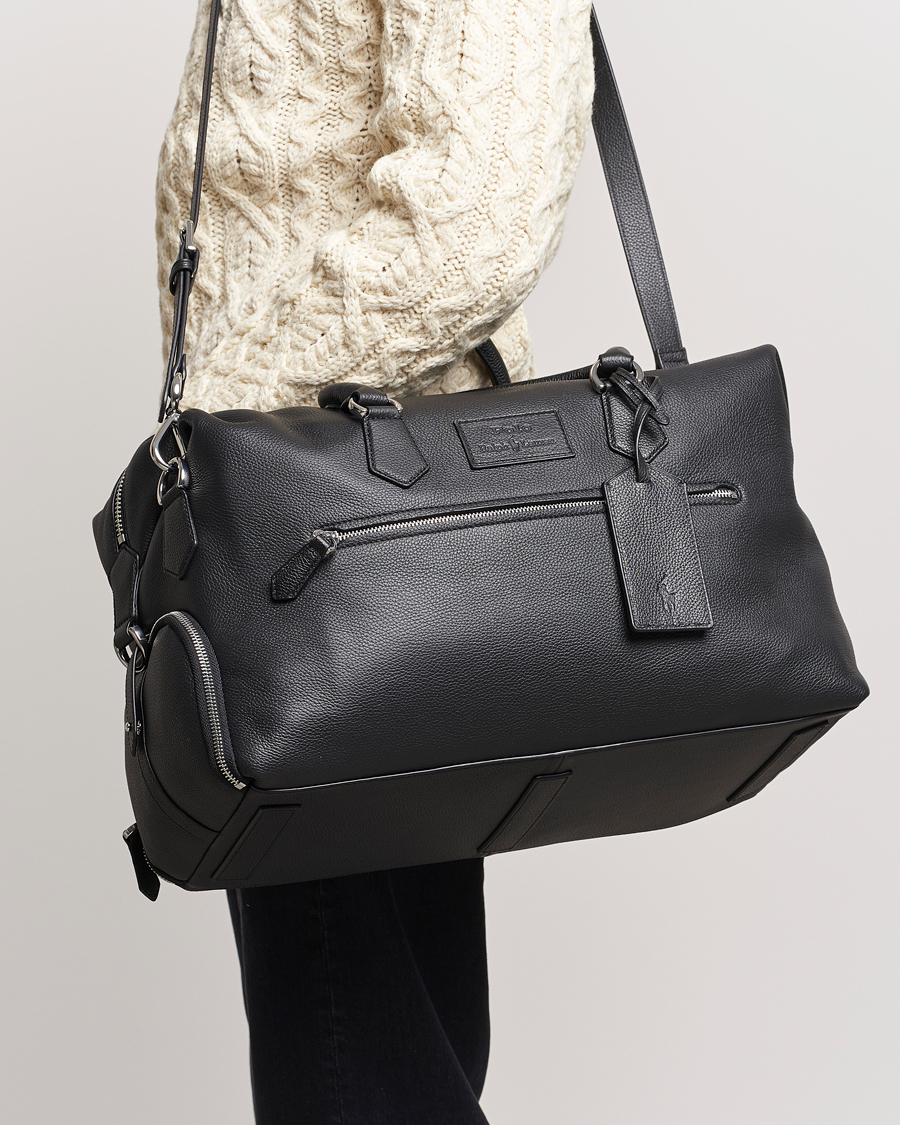 Men | Gifts | Polo Ralph Lauren | Pebbled Leather Dufflebag Black