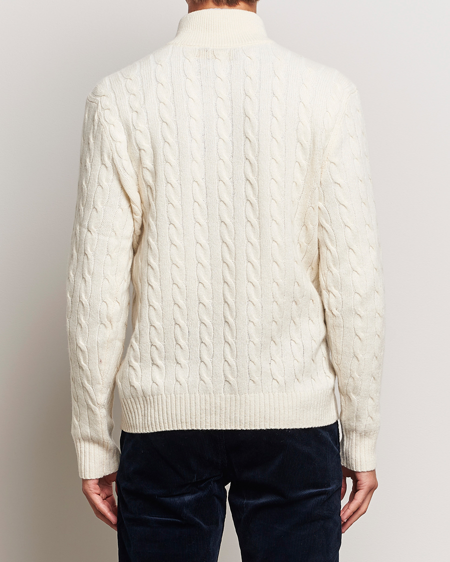 Herren | Pullover | Polo Ralph Lauren | Wool/Cashmere Cable Half Zip Andover Cream