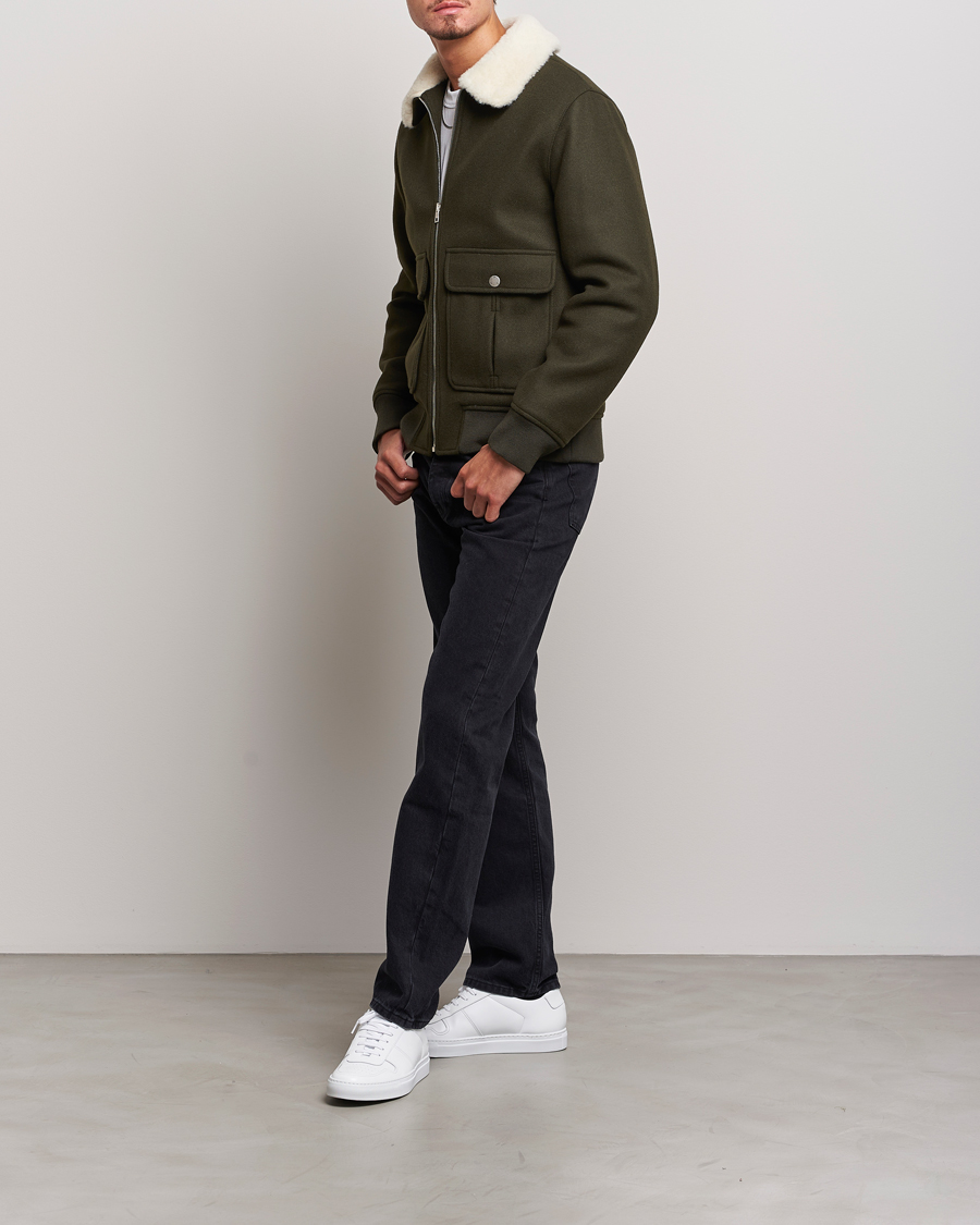 Herren | Jacken | A.P.C. | Ben Shearling Bomber Jacket Dark Green