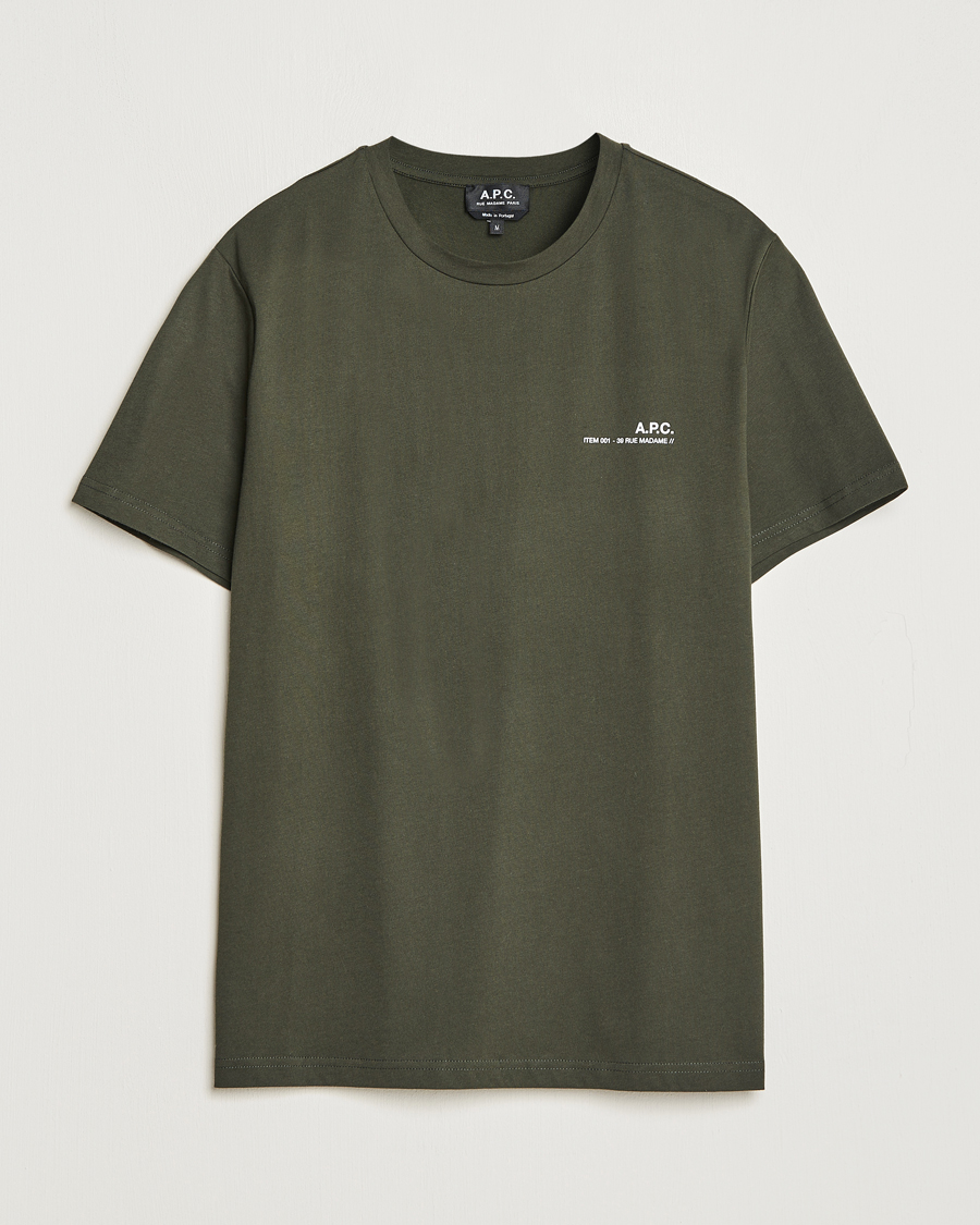 Herren | Kurzarm T-Shirt | A.P.C. | Item Short Sleeve T-Shirt Kaki