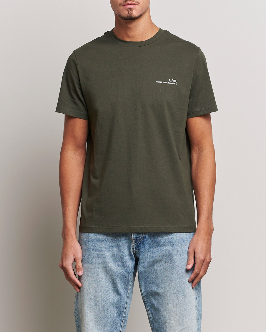 Herren | T-Shirts | A.P.C. | Item Short Sleeve T-Shirt Kaki