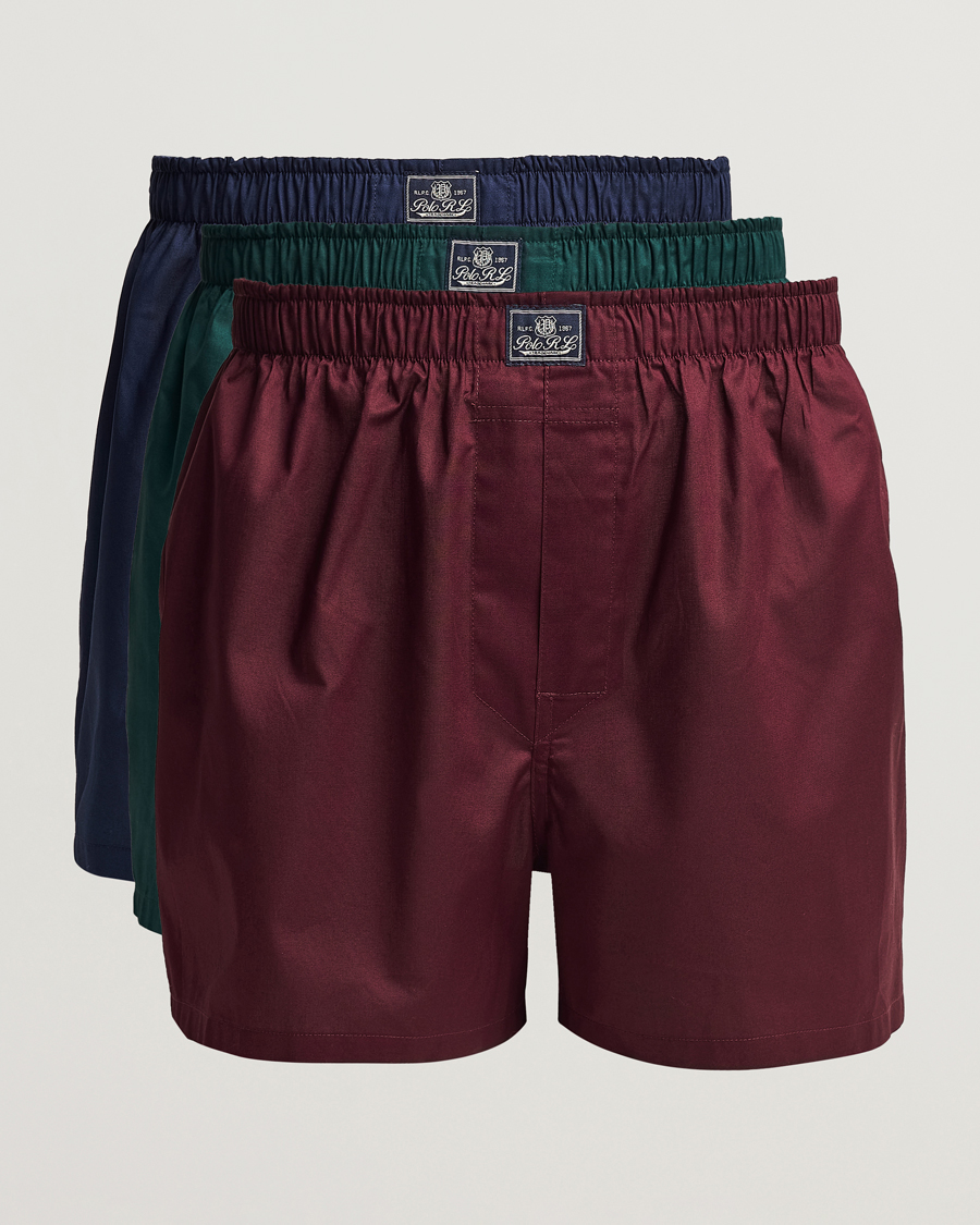 Herren | Unterwäsche | Polo Ralph Lauren | 3-Pack Woven Boxer Red/Navy/Green