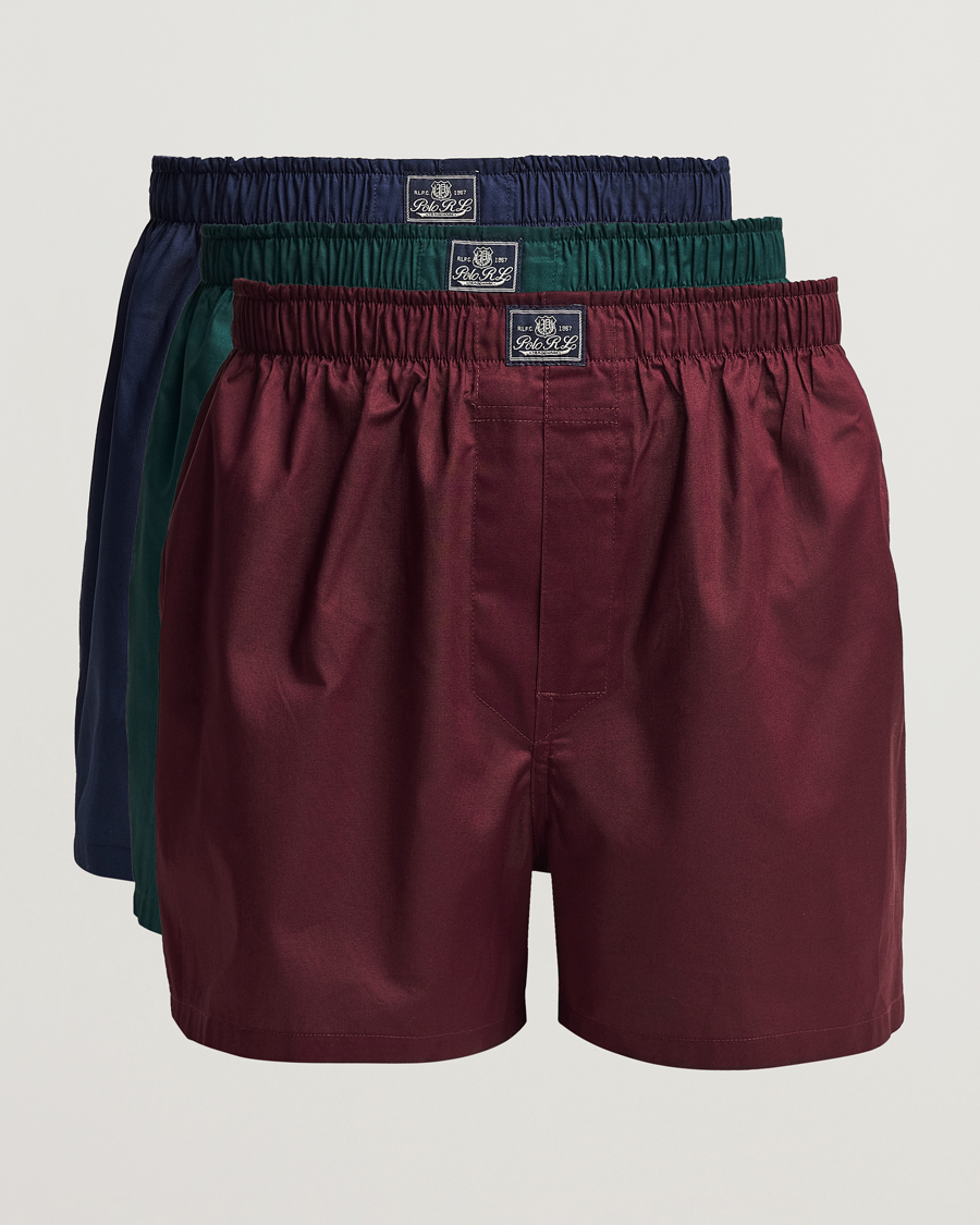 Herren | | Polo Ralph Lauren | 3-Pack Woven Boxer Red/Navy/Green