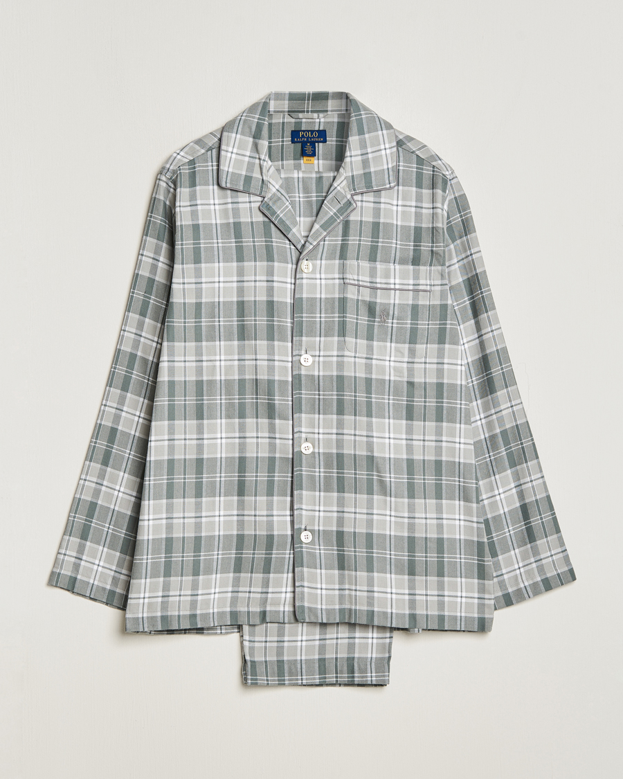 Herren | Pyjama-Set | Polo Ralph Lauren | Flannel Checked Pyjama Set Grey