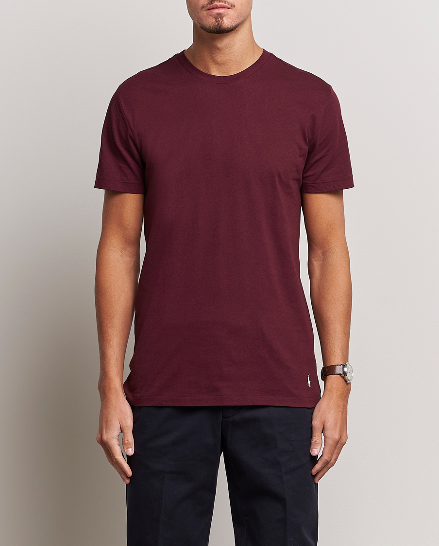 Herren | T-Shirts | Polo Ralph Lauren | 3-Pack Crew Neck T-Shirt Wine/Green/Purple