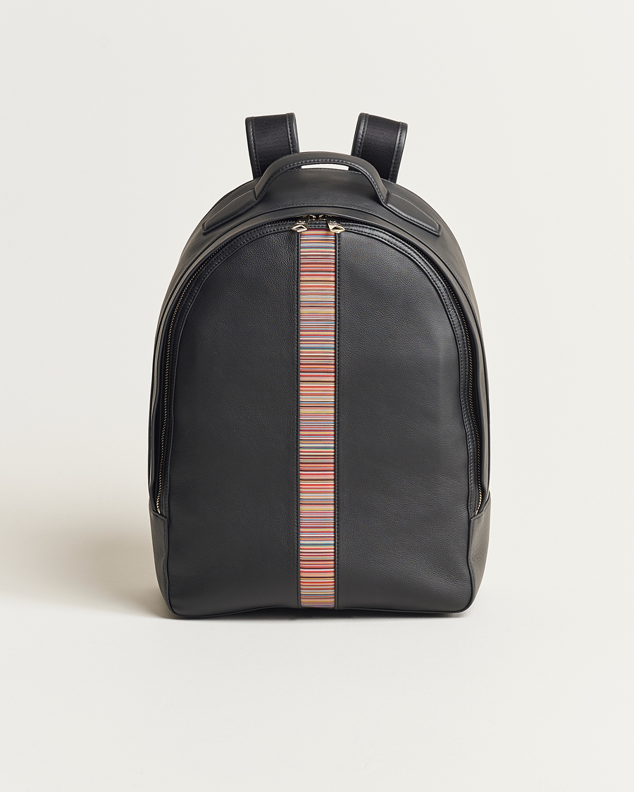 Herren |  | Paul Smith | Leather Stripe Backpack Black