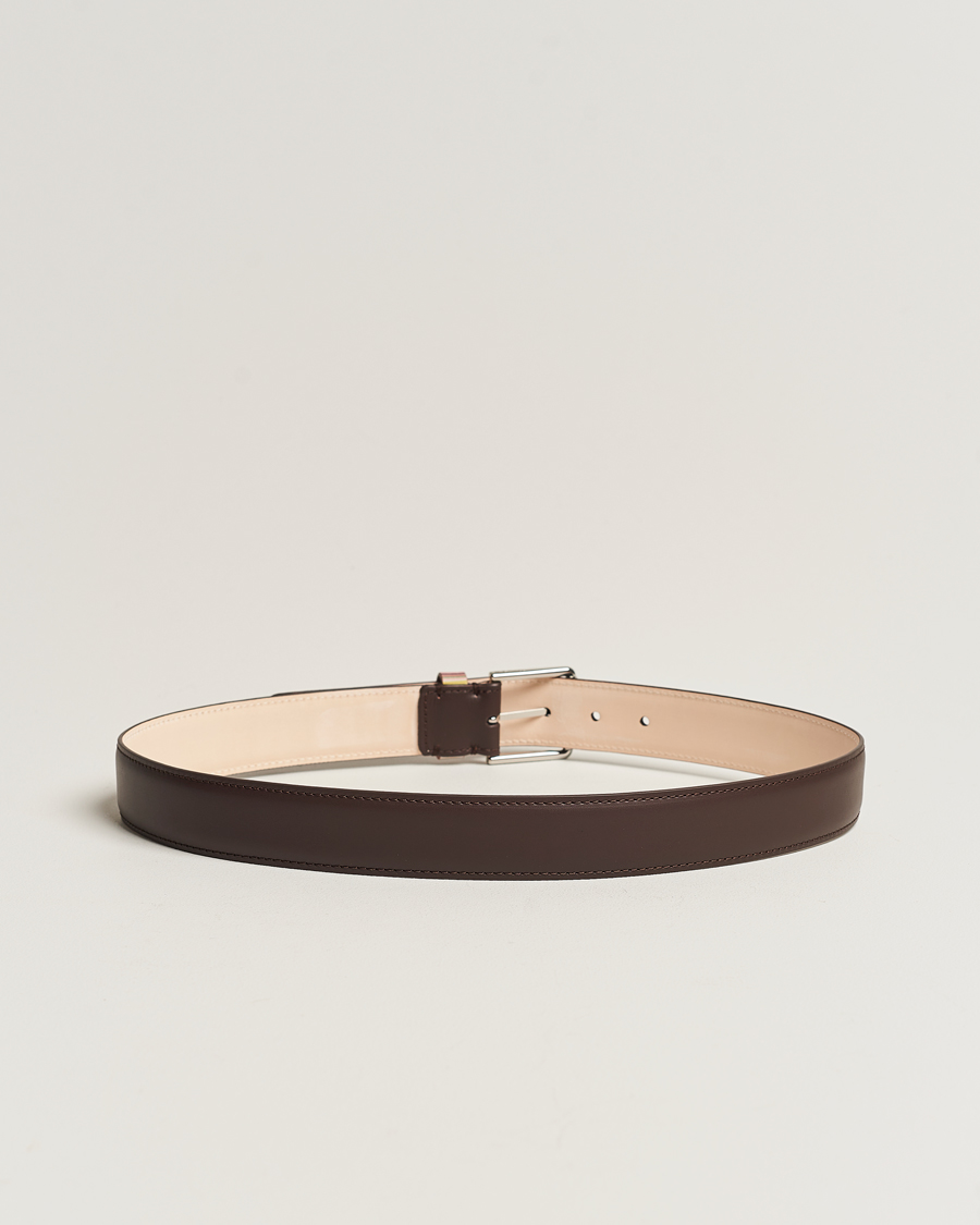 Herren | Sale | Paul Smith | Leather Stripe Belt Dark Brown