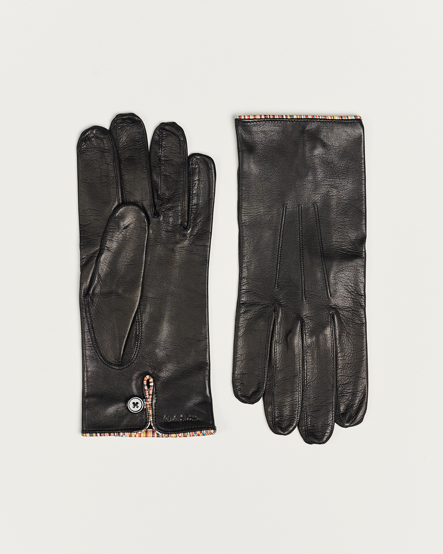 Herren |  | Paul Smith | Leather Striped Piping Glove Black