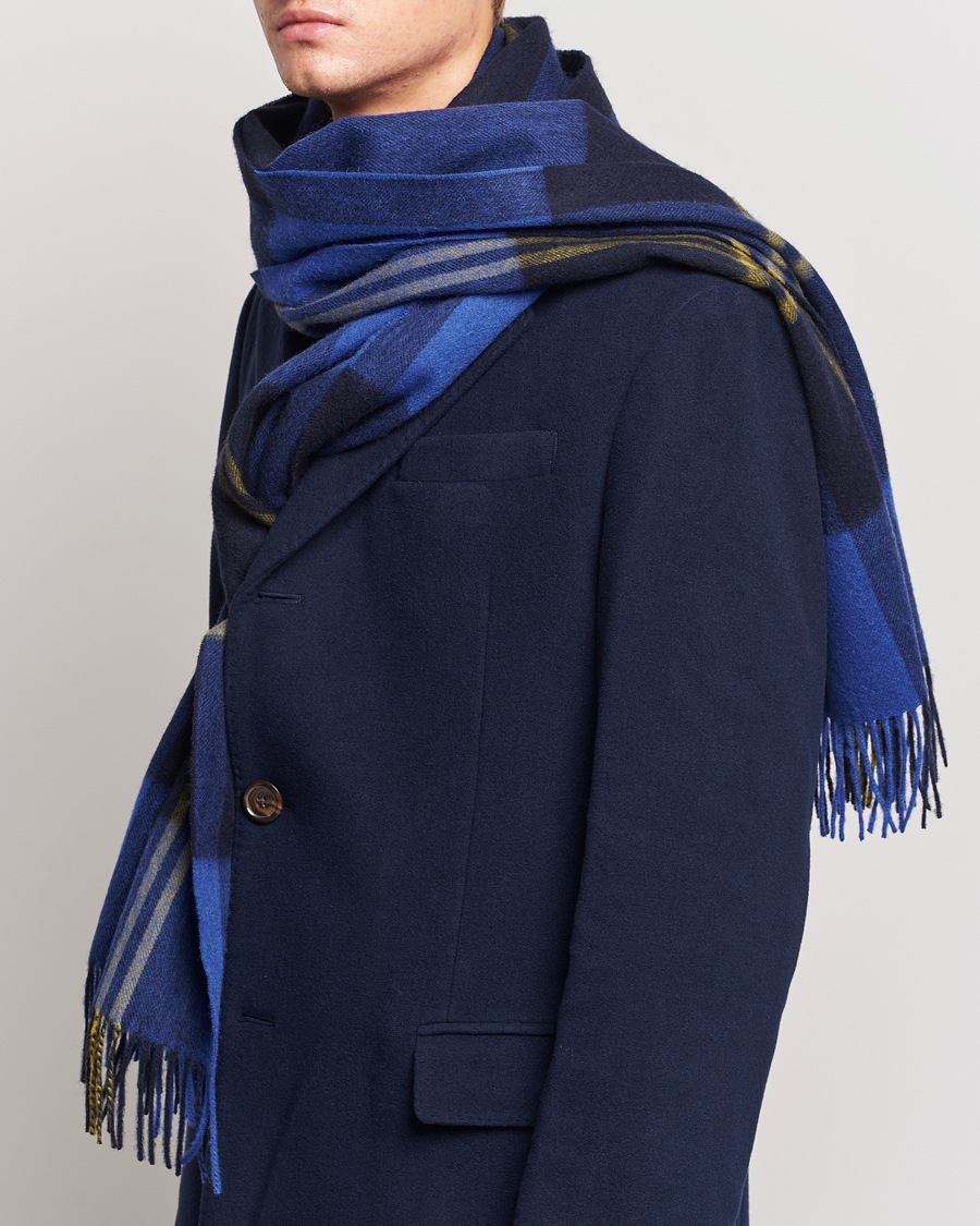 Herren |  | Paul Smith | Lambswool Checked Scarf Blue Multi