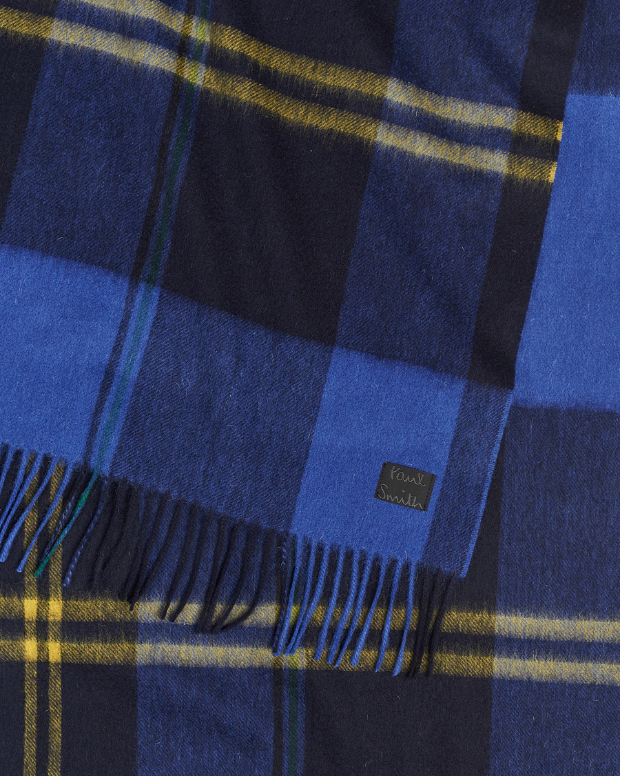 Herren | Paul Smith Lambswool Checked Scarf Blue Multi | Paul Smith | Lambswool Checked Scarf Blue Multi