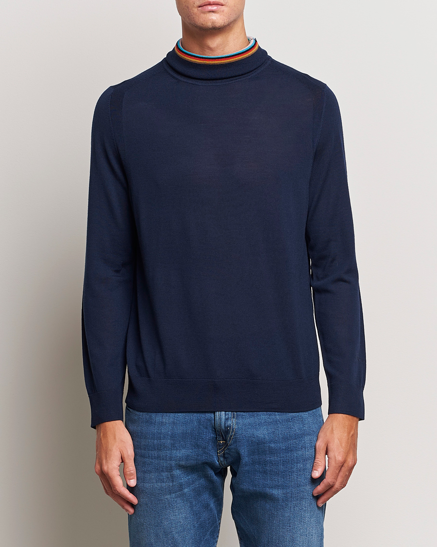Herren |  | Paul Smith | Merino Wool Knitted Polo Navy