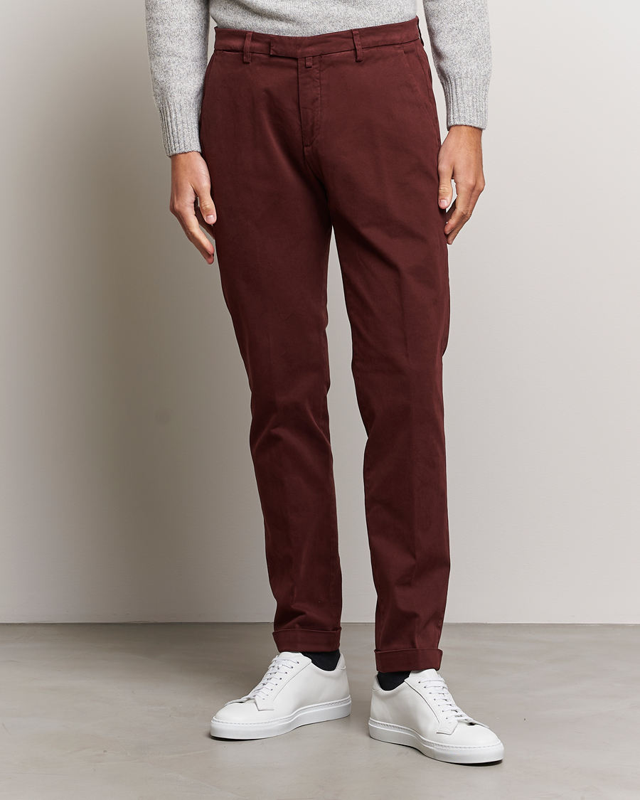 Herren | Chinos | Briglia 1949 | Slim Fit Cotton Stretch Chino Wine