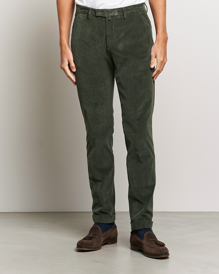 Herren | Cordhosen | Briglia 1949 | Slim Fit Corduroy Trousers Dark Green