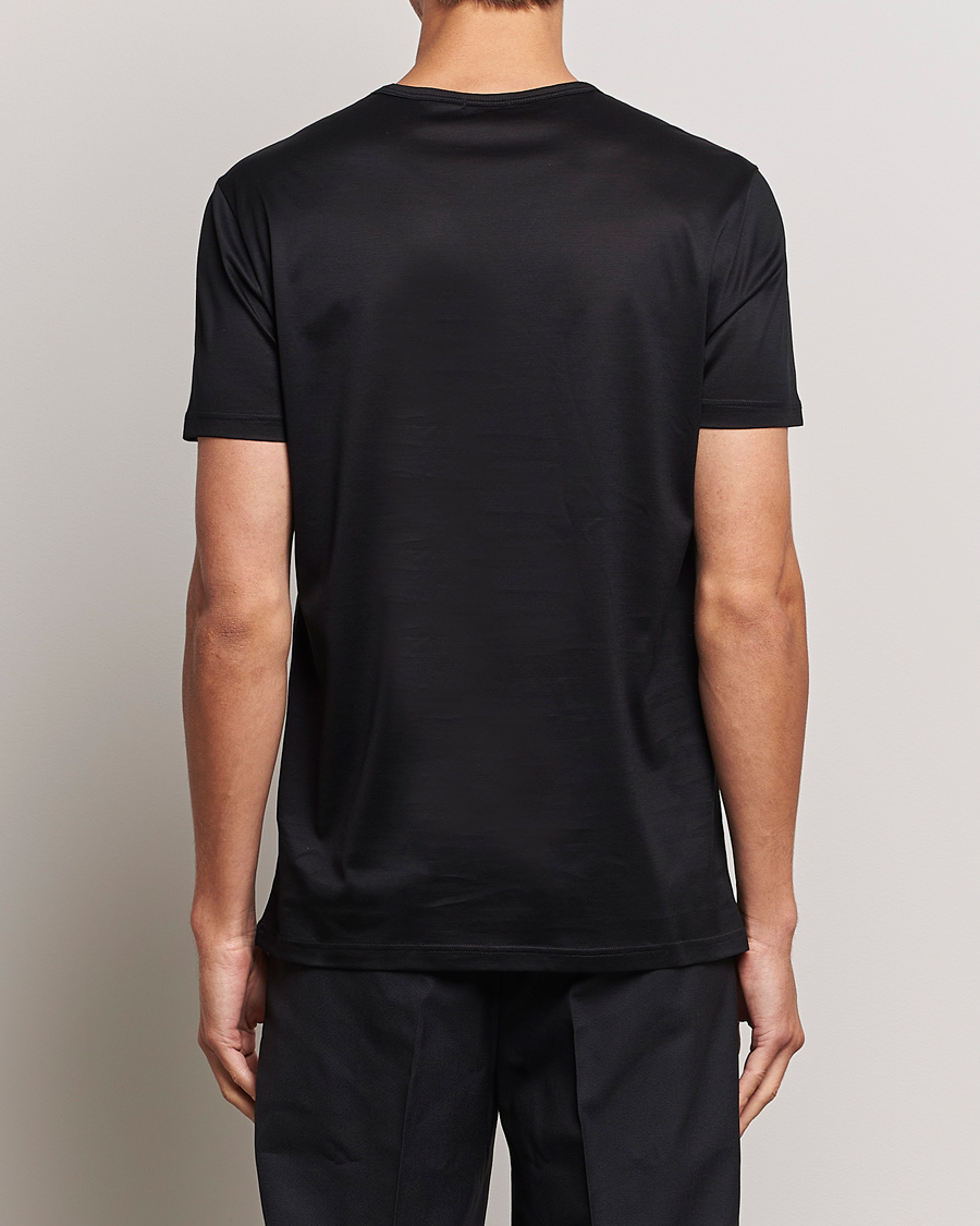 Herren | T-Shirts | Zegna | Filoscozia Pure Cotton Round Neck T-Shirt Black
