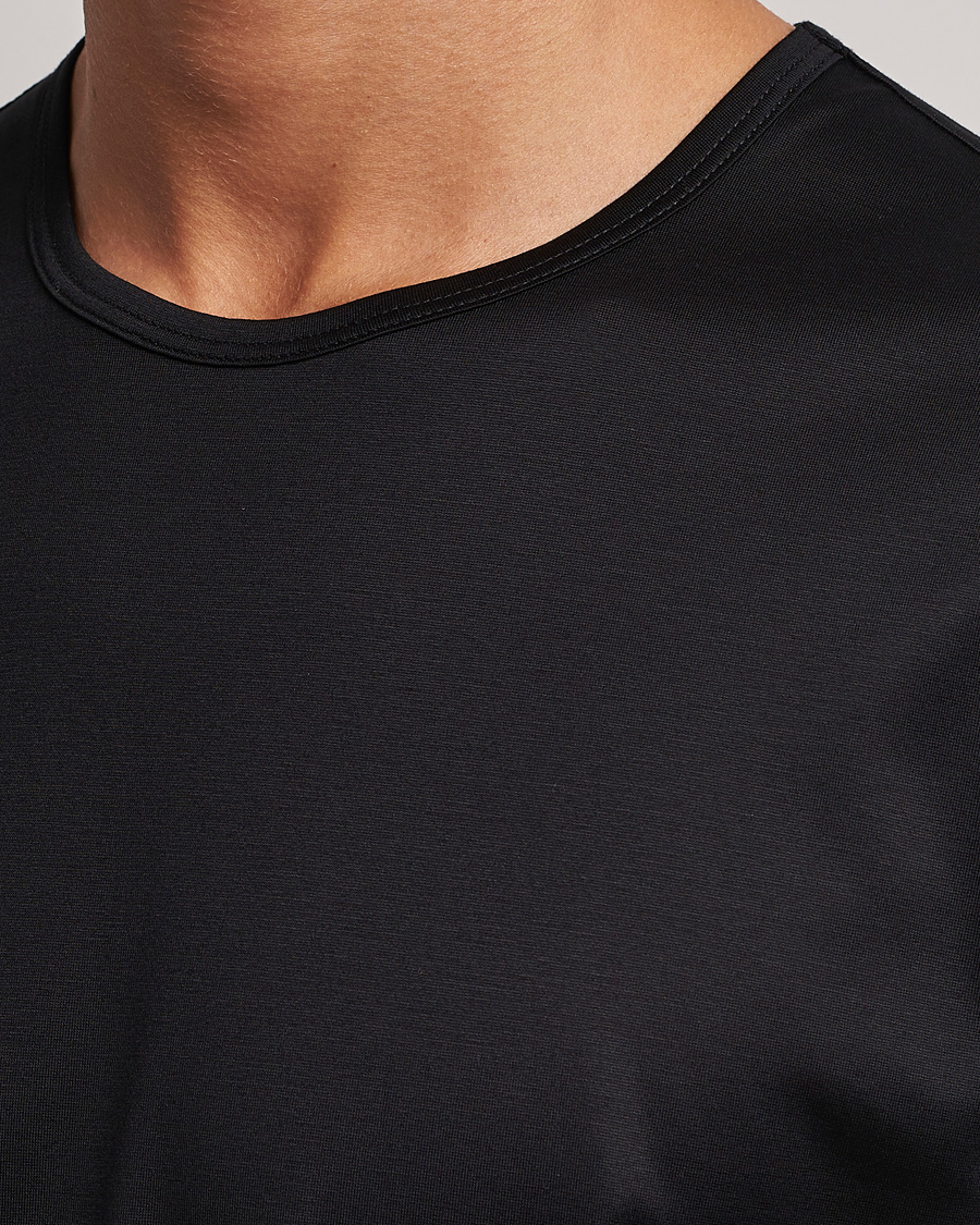 Herren | T-Shirts | Zegna | Filoscozia Pure Cotton Round Neck T-Shirt Black