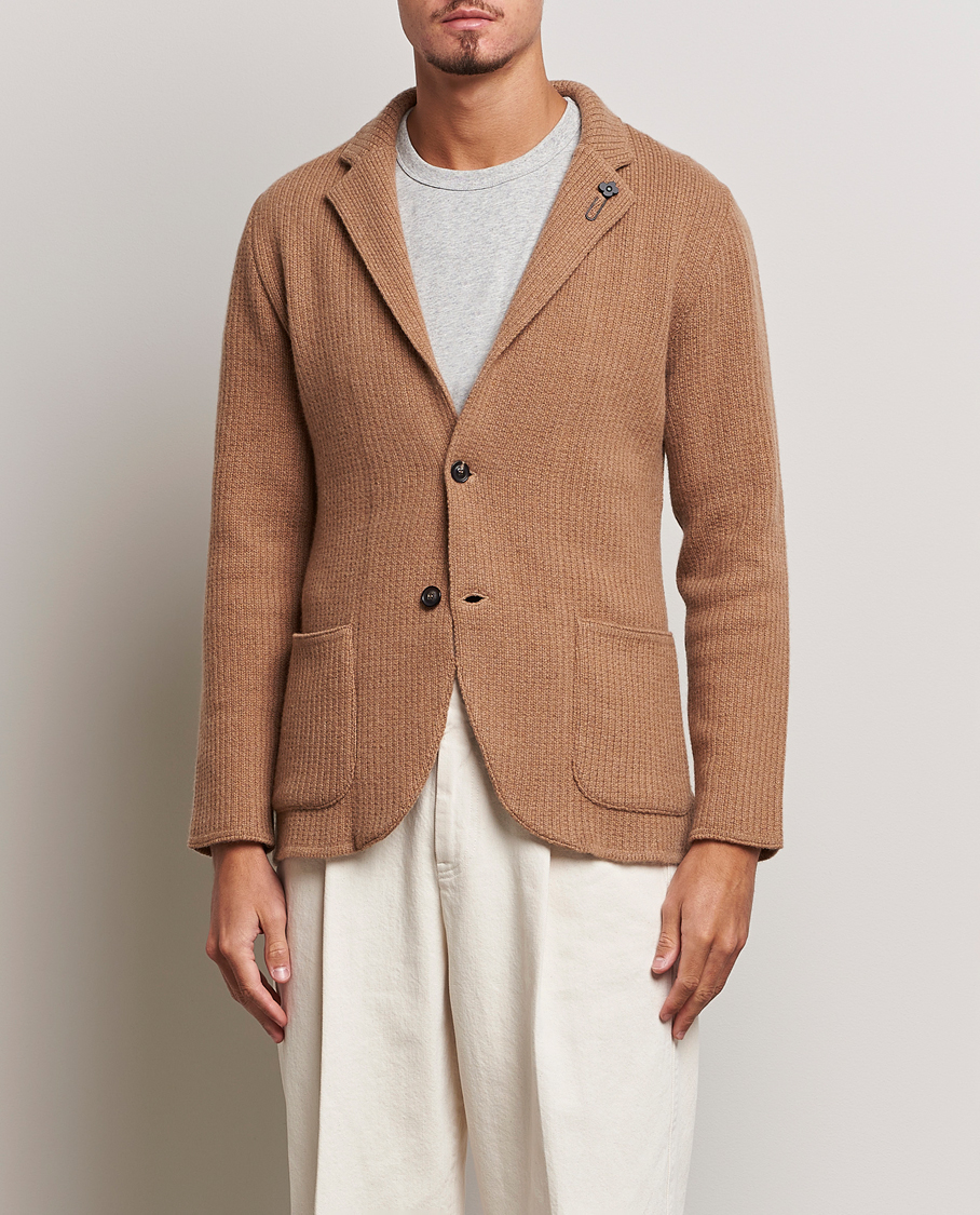 Herren | Sakkos | Lardini | Knitted Cashmere Blazer Beige